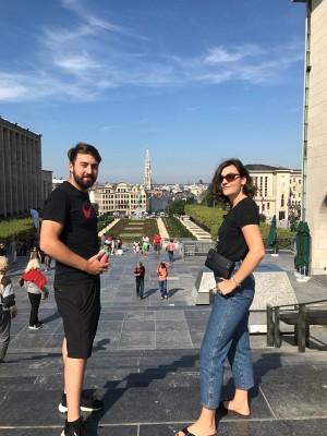 Roman s Marií v Bruselu při návštěvě velvyslanectví